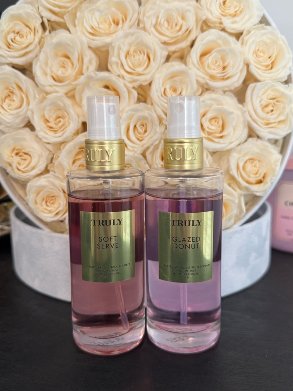TRULY Pink and Lavender-Pink Soft Serve & Glazed Donut Fragrance Mist Duo